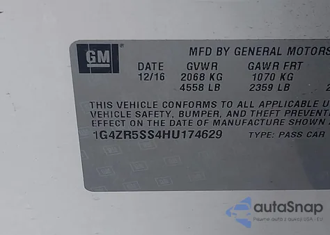 2017 Buick Lacrosse Premium from USA, damaged, VIN 1G4ZR5SS4HU174629